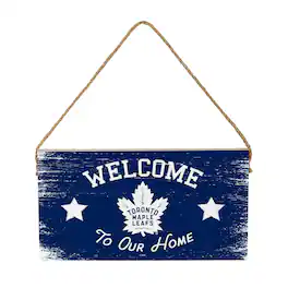 Evergreen Enterprises - Toronto Maple Leafs 6" x 11" Welcome Home Wood Wall Sign with Rope Hanger - Multicolor