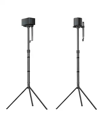 Front. Ultimea - ULTIMEA Steady 310 Adjustable Surround Speaker Stands, Compatible with Poseidon, Aura & Skywave Series, Height Adjustabl - Black.