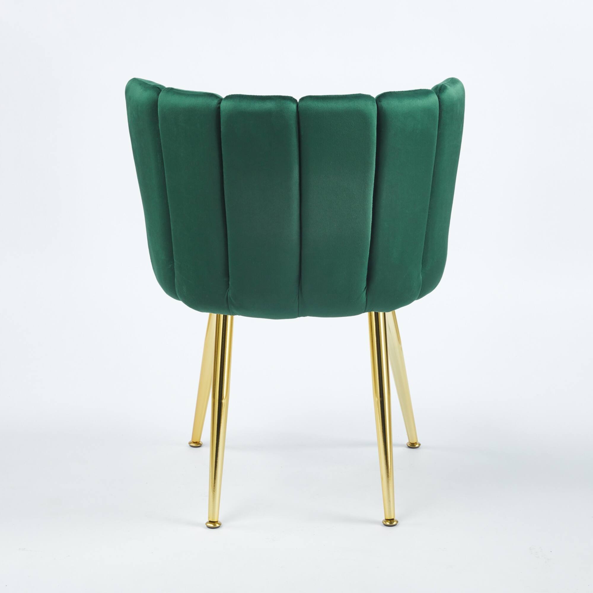 Alt View 4. GOODSILO - Elegant Velvet Dining Chairs Set of 2 with Golden Iron Legs for Modern Living Spaces - Green.