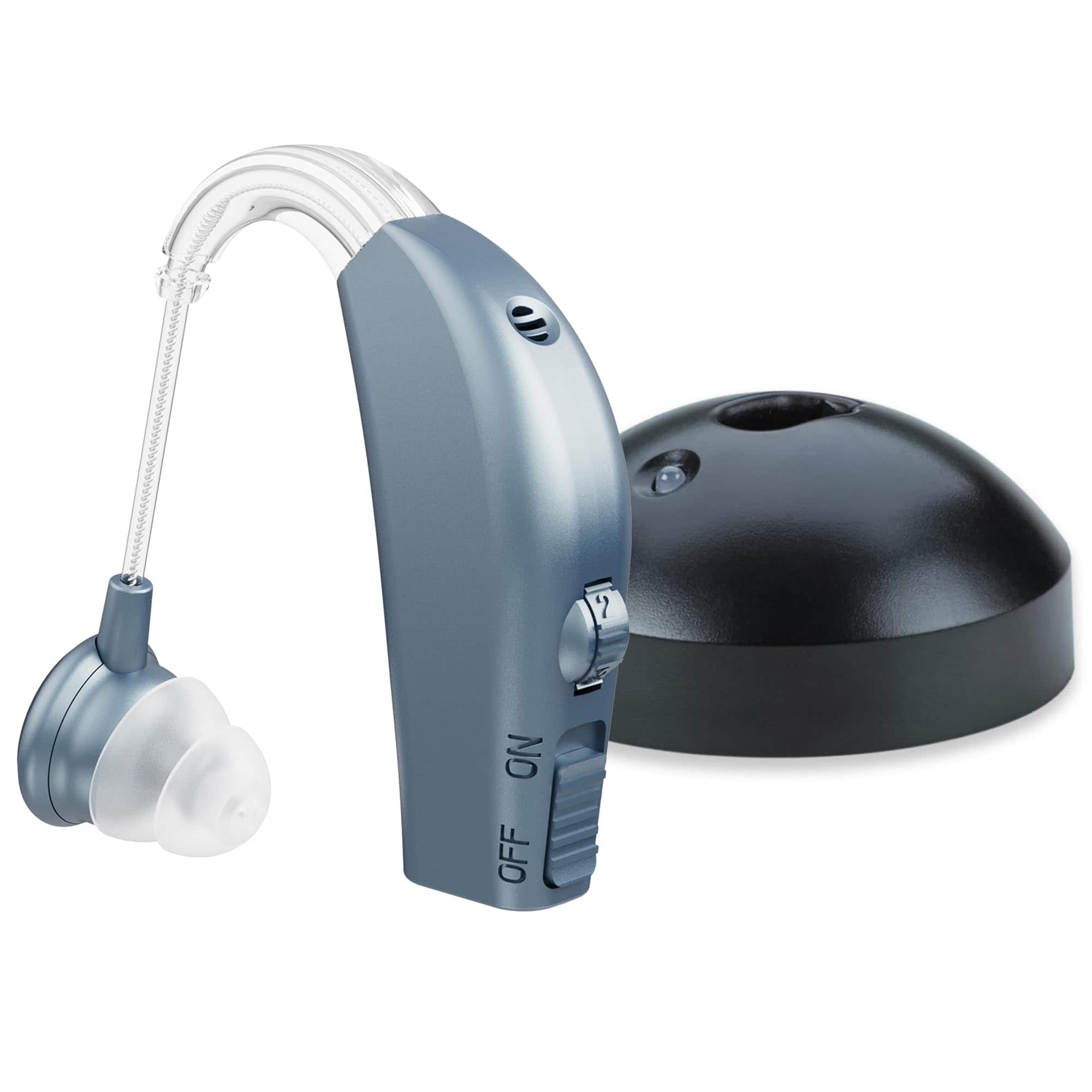 Digital Hearing Amplifier - Personal Hearing Enhancement Sound Amplifier w/ Extended Battery Life, Modern By MEDca - Blue