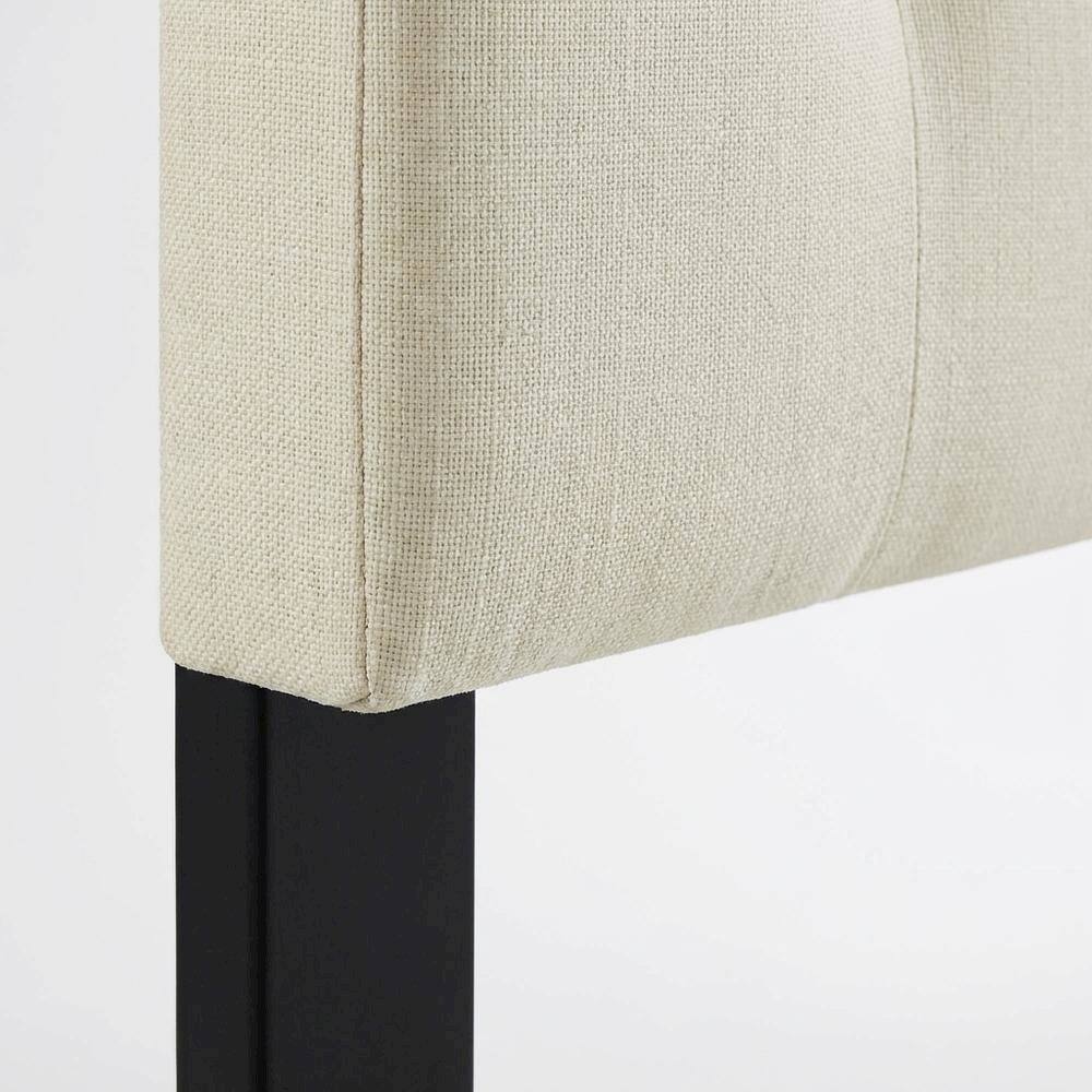 Alt View 1. FurniFact - Upholstered Fabric Full Headboard in Neutral Tone with Durable Construction - Beige.