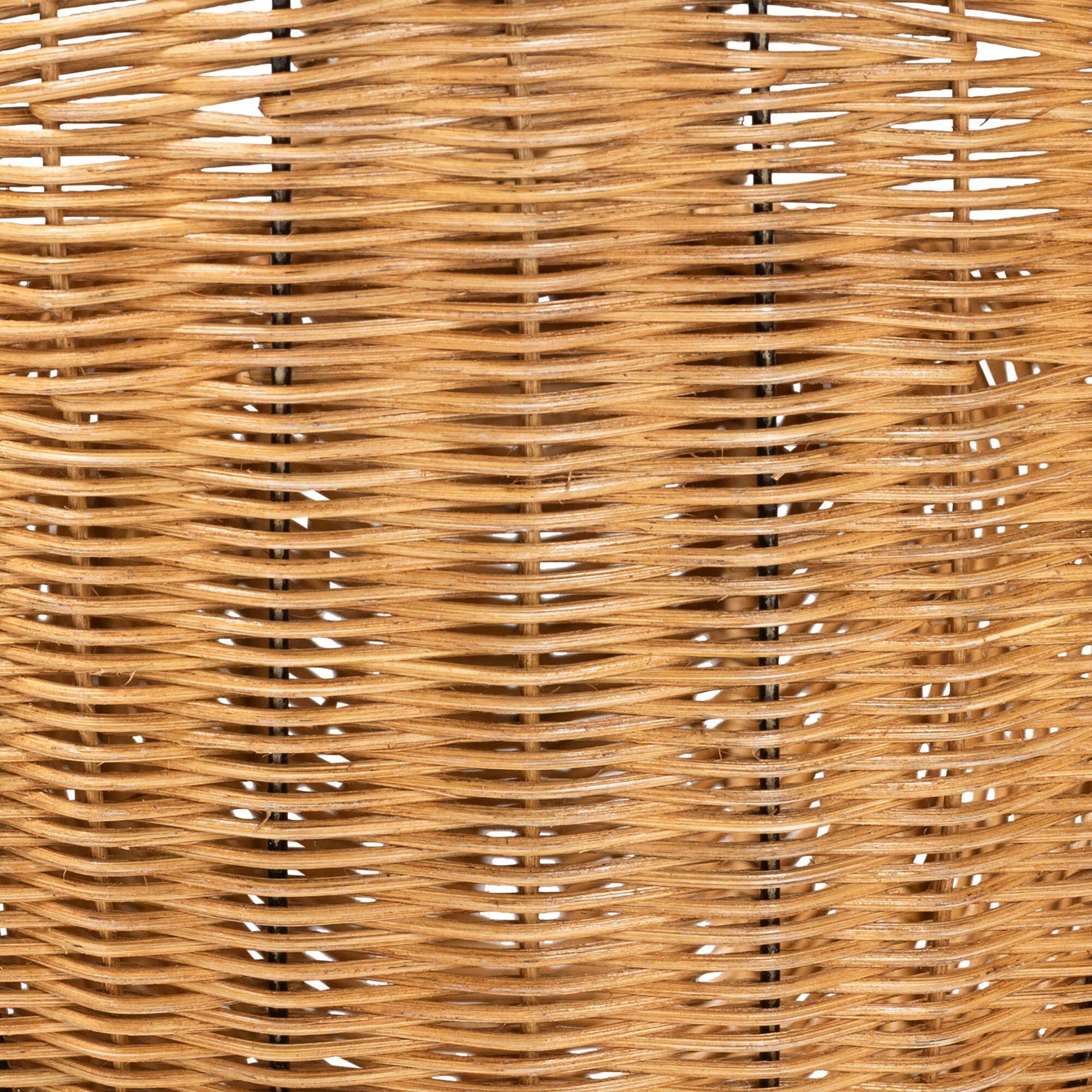 Alt View 1. bali & pari - Florabel Natural Rattan Peacock Basket - Handwoven Wicker Storage Solution - Light Honey.