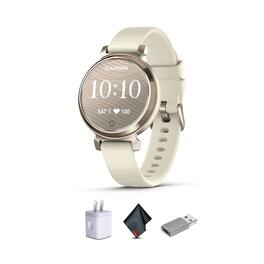 Garmin - Lily 2, Small and Stylish Smartwatch Cream Gold with Coconut Leather Band Bundle - Cream - (2024)