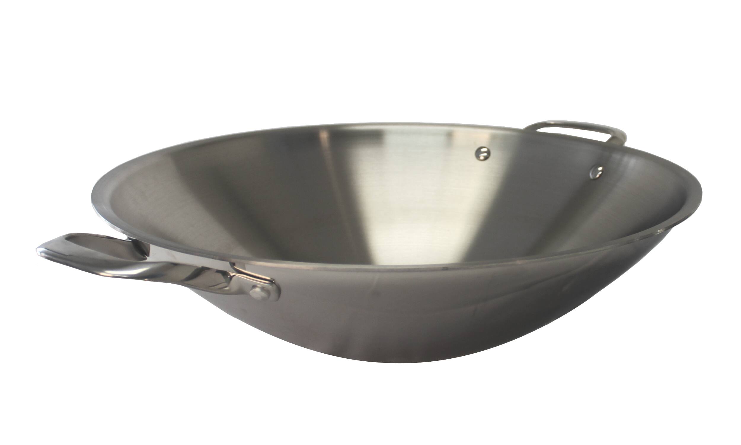 Angle. SPT - 16.5″ Induction Ready Stainless Steel Wok with Lid - Stainless steel.