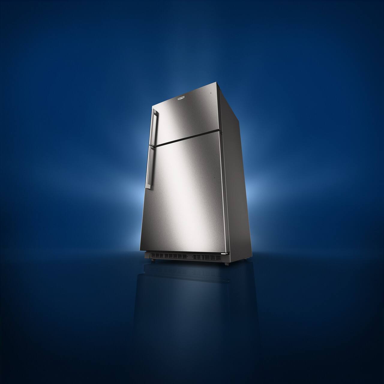 Alt View 1. Maytag - 21 Cu. Ft. Top-Freezer Refrigerator with Factory-Installed Ice Maker - Fingerprint-Resistant Stainless Finish.