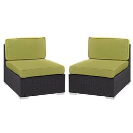 Gather Outdoor Patio Armless Chair Set of 2 by Modway - Espresso Peridot