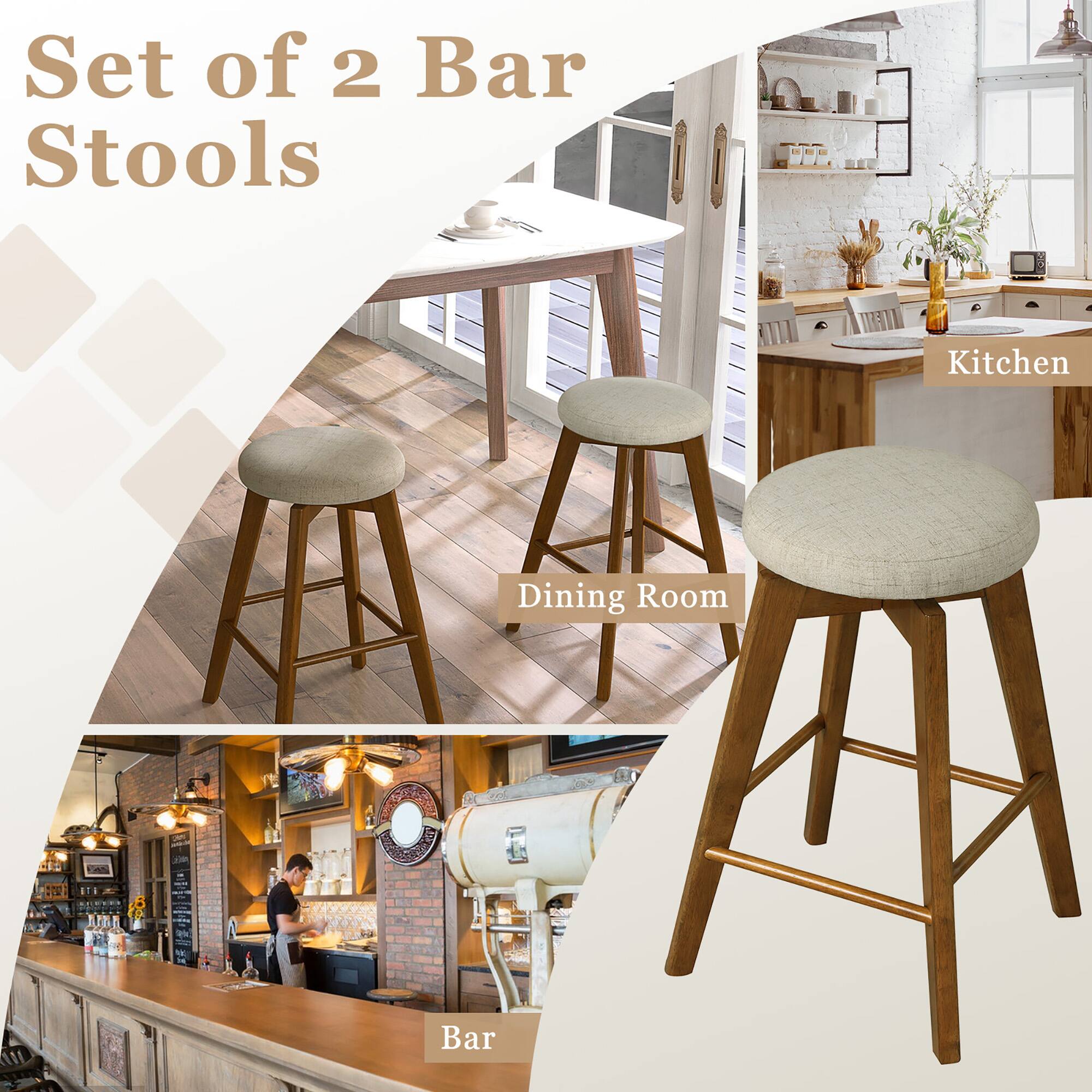 Set of 2 Bar Stools Kitchen Dining Room - Bar