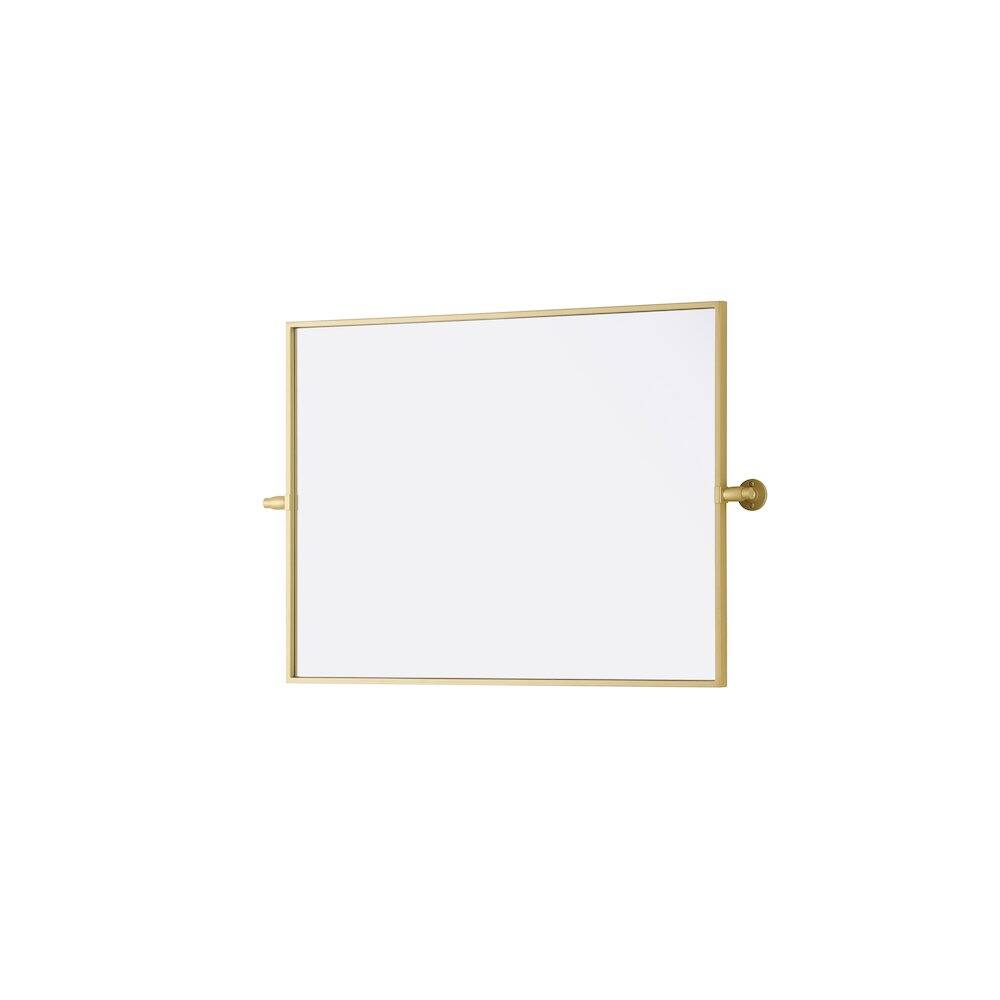 Alt View 1. Elegant Kitchen and Bath - Amoura 24X32 Pivot Mirror In Brass - Brass.