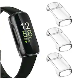 Kitcheniva - Soft TPU Bumper Watch Case For Fitbit Inspire 3 / Inspire 2 /Inspire HR Pack Of 3 - Clear