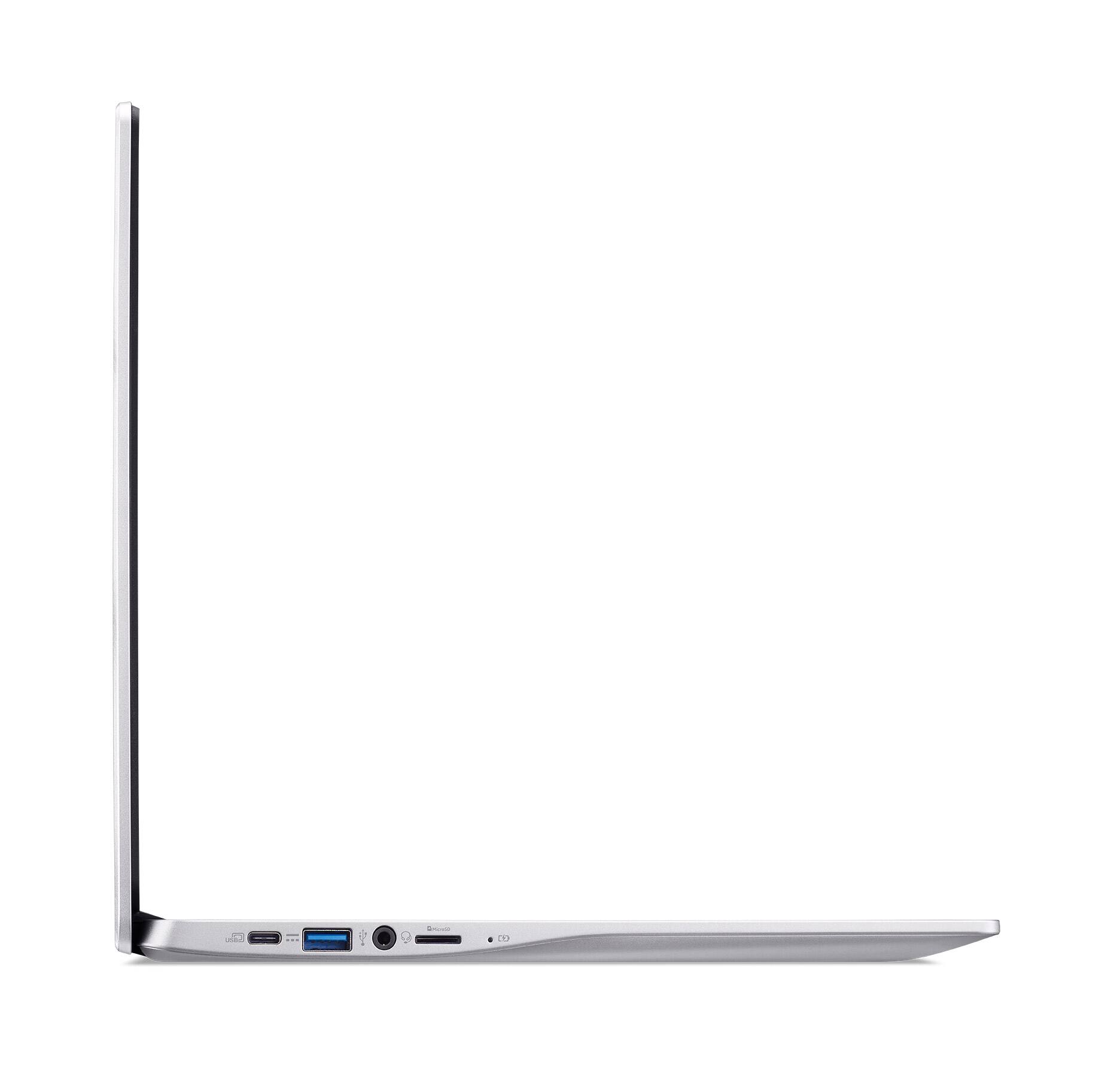 Alt View 3. Acer - Chromebook 315 - 15.6" HD Laptop - Intel Pentium N6000 - 4GB LPDDR4X - 128GB eMMC (Protective Sleeve) - Silver.