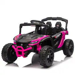 ELEMENT ACE - 24V Kids Electric Ride-On UTV with Remote Control, Bluetooth Music, and Four-Wheel Suspension - Pink