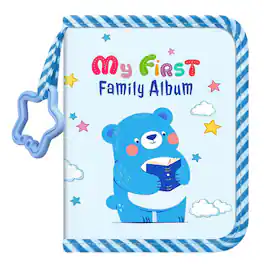 Kitcheniva - "My First Family Album" Design 18 Photos For 4x6 Inch Photo Blue Bear