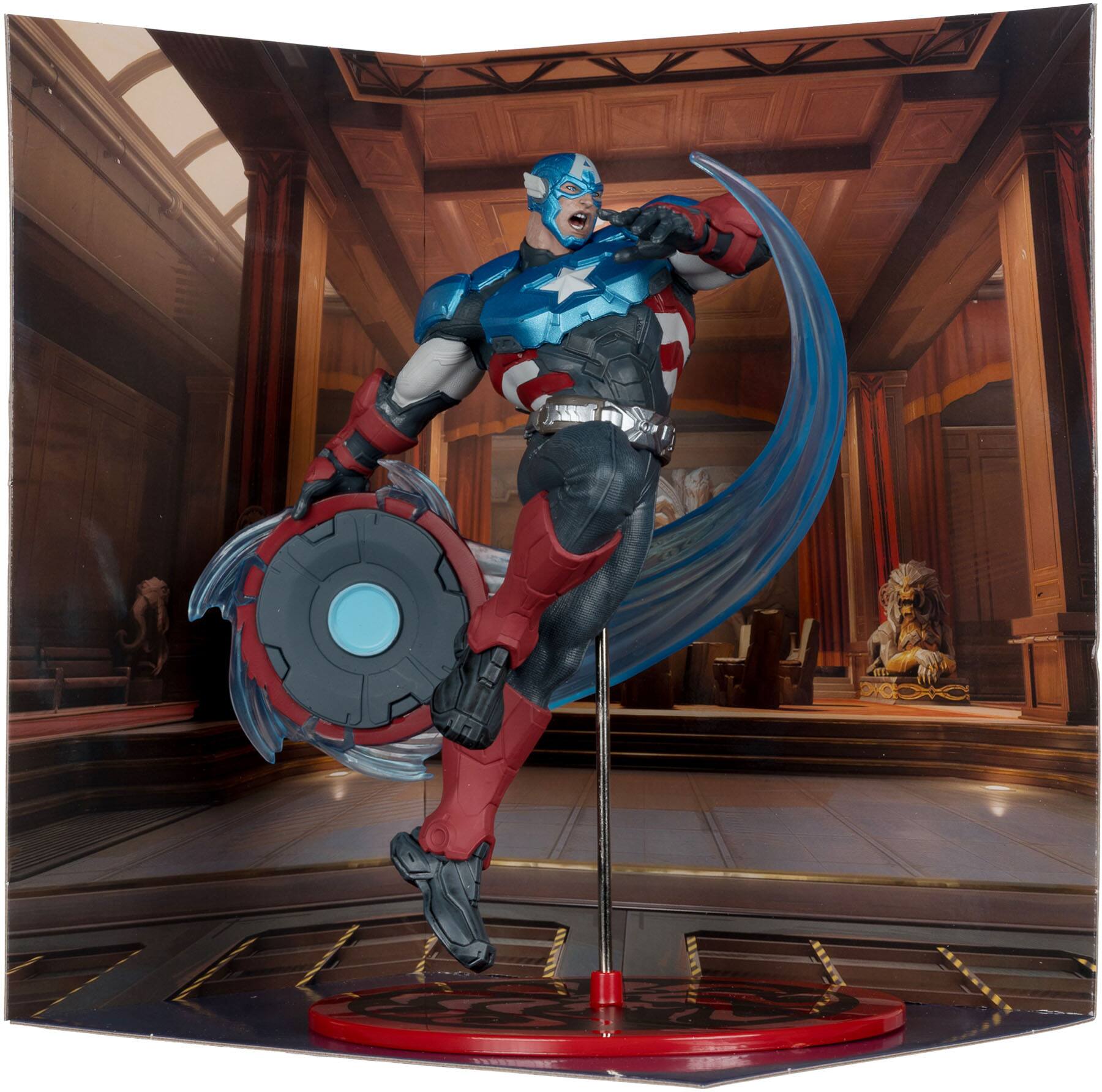 Angle. McFarlane Toys - Marvel Rivals 7.9" Captain America 1:10th Scale Collectible.