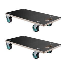 Ropilly - 551 lb Furniture Dolly with 4 TPR Silent Wheels, Plywood Platform Dolly with Brake Casters - Black