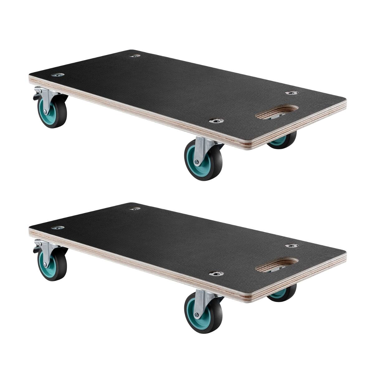 Front. Ropilly - Ropilly 551 lb Furniture Dolly with 4 TPR Silent Wheels, Plywood Platform Dolly with Brake Casters - Black.