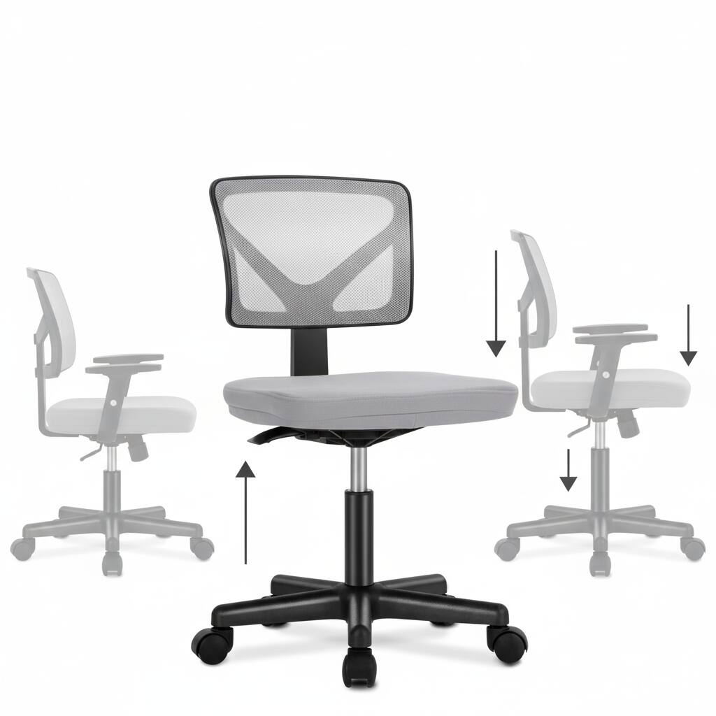 Alt View 4. AOITUN - Office Computer Desk Chair-GY-1 with Ergonomic Lumbar Support and Adjustable Armrests in Gray - Gray.