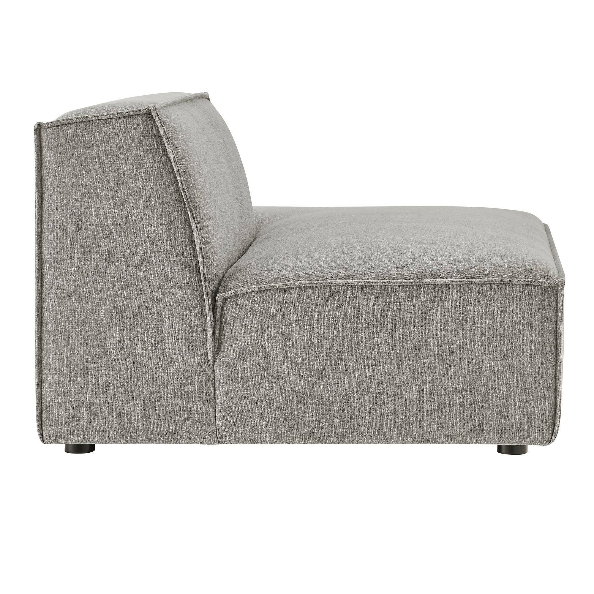 Alt View 4. Modway - Restore Performance Fabric Upholstered Right-Facing Armless Modular Chaise by Modway - Pewter.
