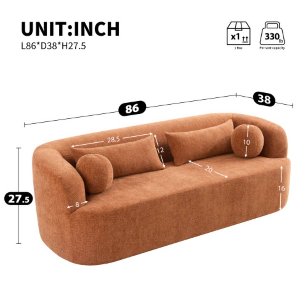 UNIT: INCH  
L86*D38*H27.5  
L86 D38 x1 11  
1 Box 330 lb  
Per seat capacity 86 38 28.5 12 10 27.5 8 20