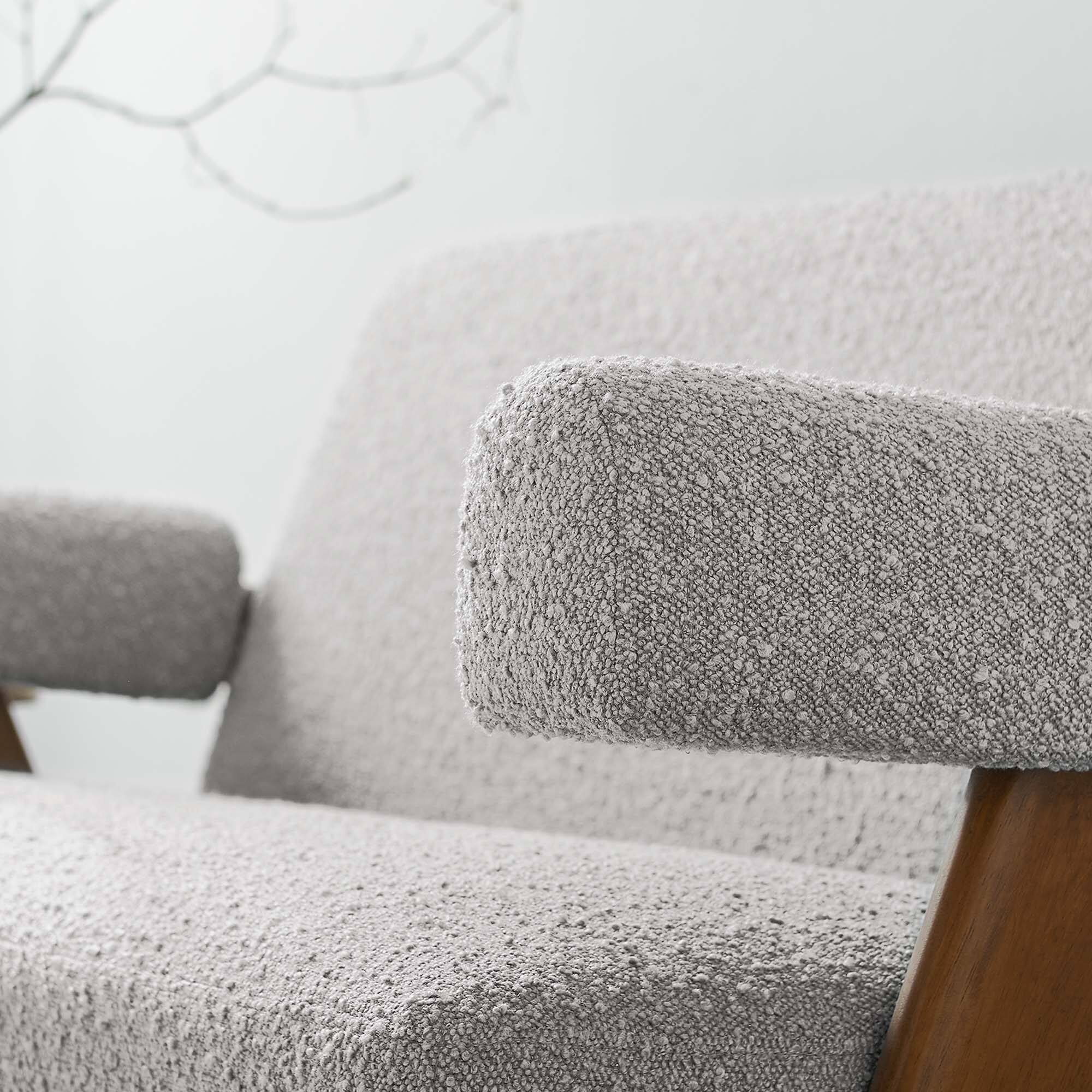 Alt View 1. Modway - Lyra Boucle Fabric Loveseat by Modway - Light Gray.