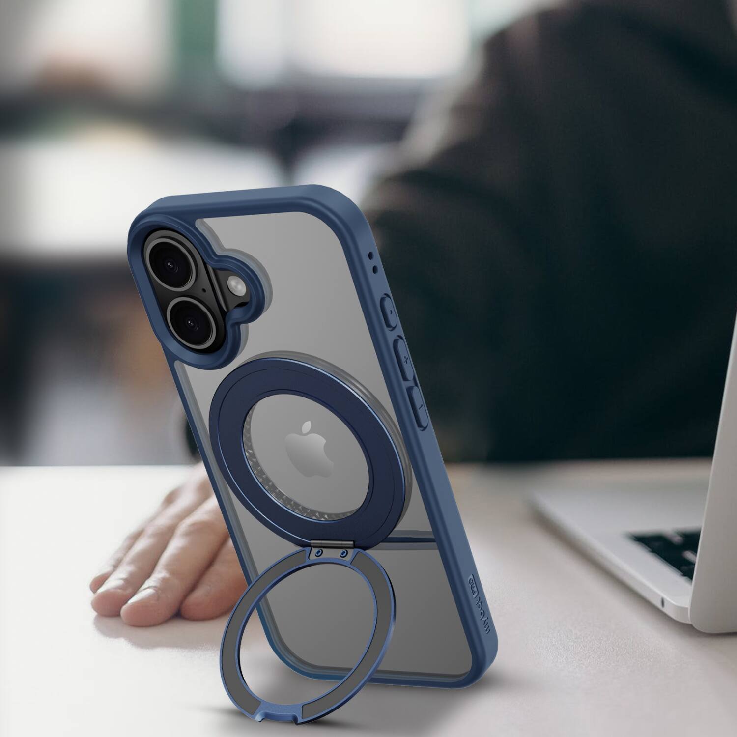 Alt View 4. Mybat Pro - MyBat Pro Lure Series 360° Ring Stand MagSafe Case for Apple iPhone 17 - Blue - Blue.