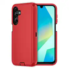 Front. Entronix - Entronix Case Compatible with Galaxy S24 FE - Heavy Duty Protection - Red.