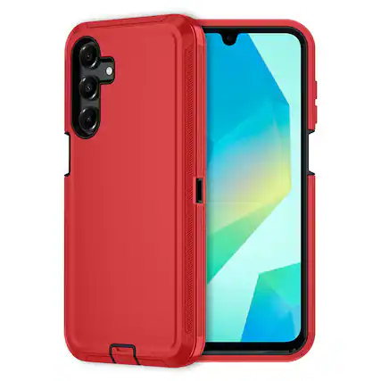 Front. Entronix - Entronix Heavy Duty Case for Samsung Galaxy A16 - Ultimate Triple-Layer Protection - Red.