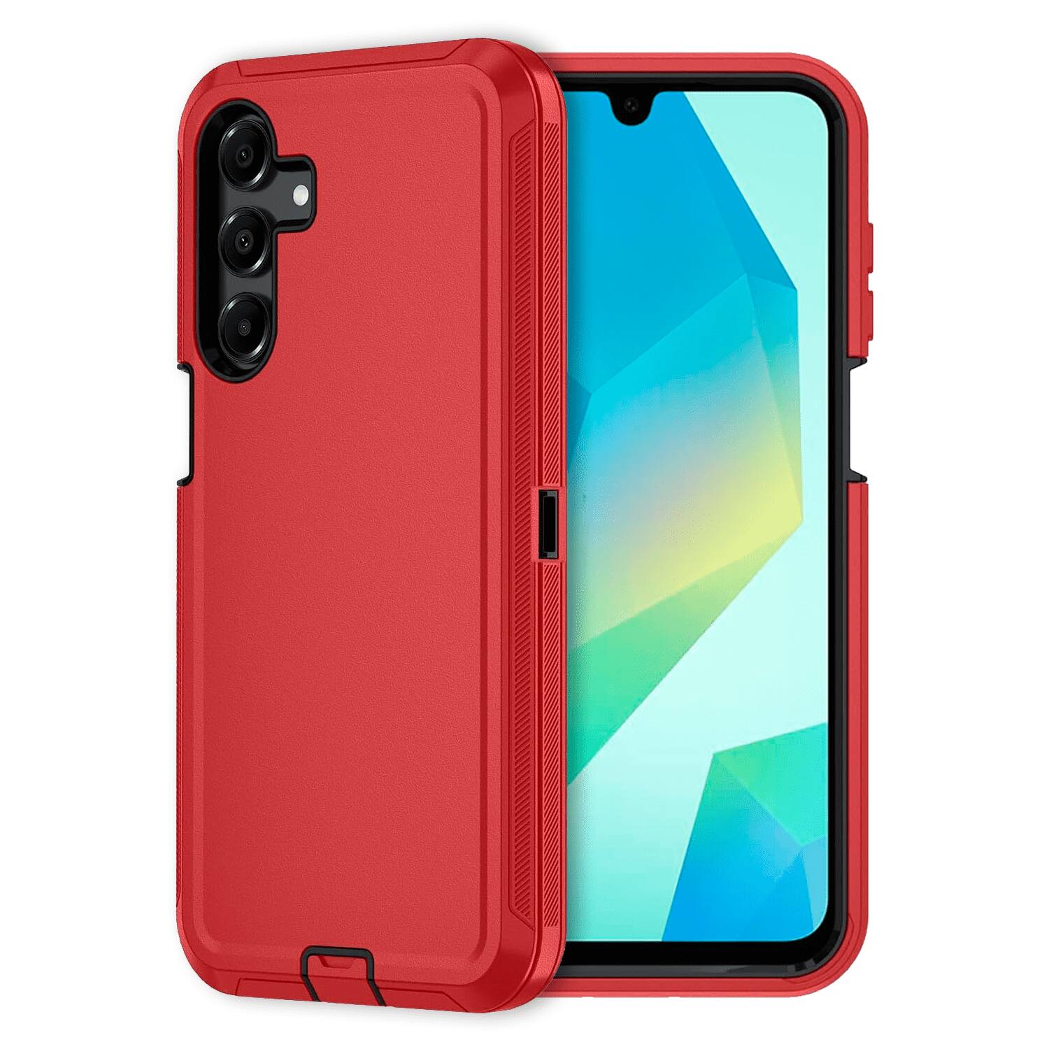 Entronix - Heavy Duty Case for Samsung Galaxy A16 - Ultimate Triple-Layer Protection - Red