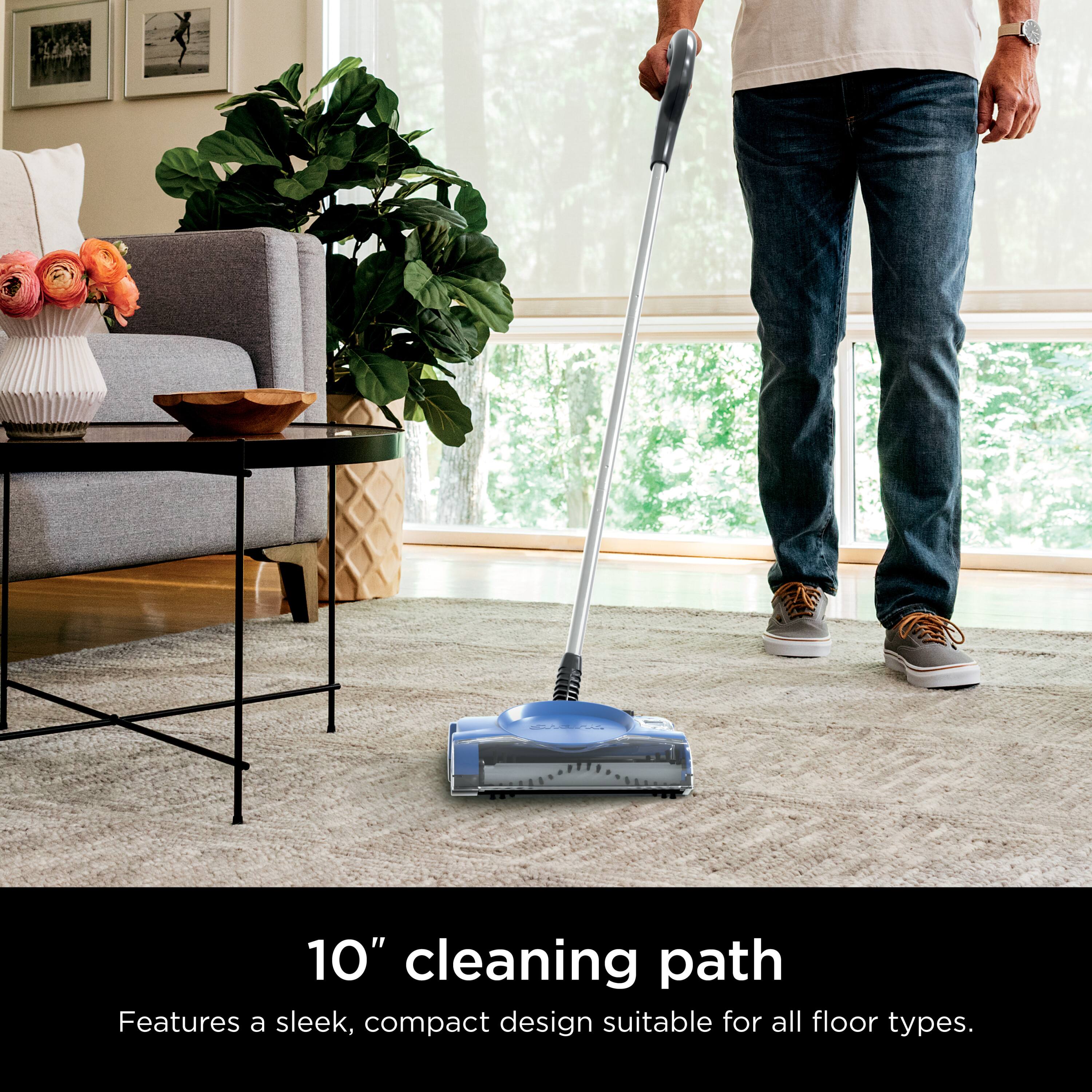 10" cleaning path  
Features a sleek, compact design suitable for all floor types.