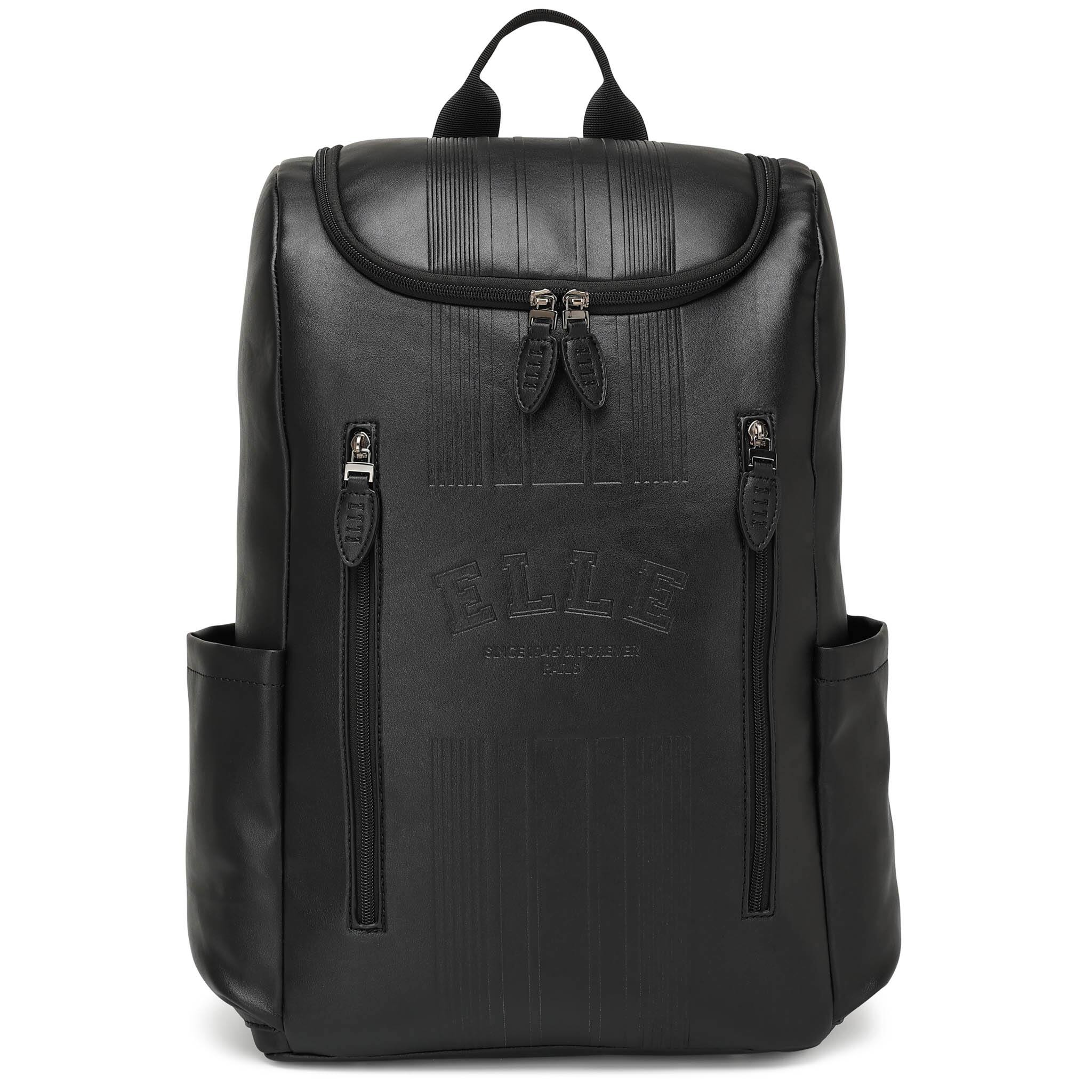 Elle - Roamer 22L Vegan Leather Backpack - Black