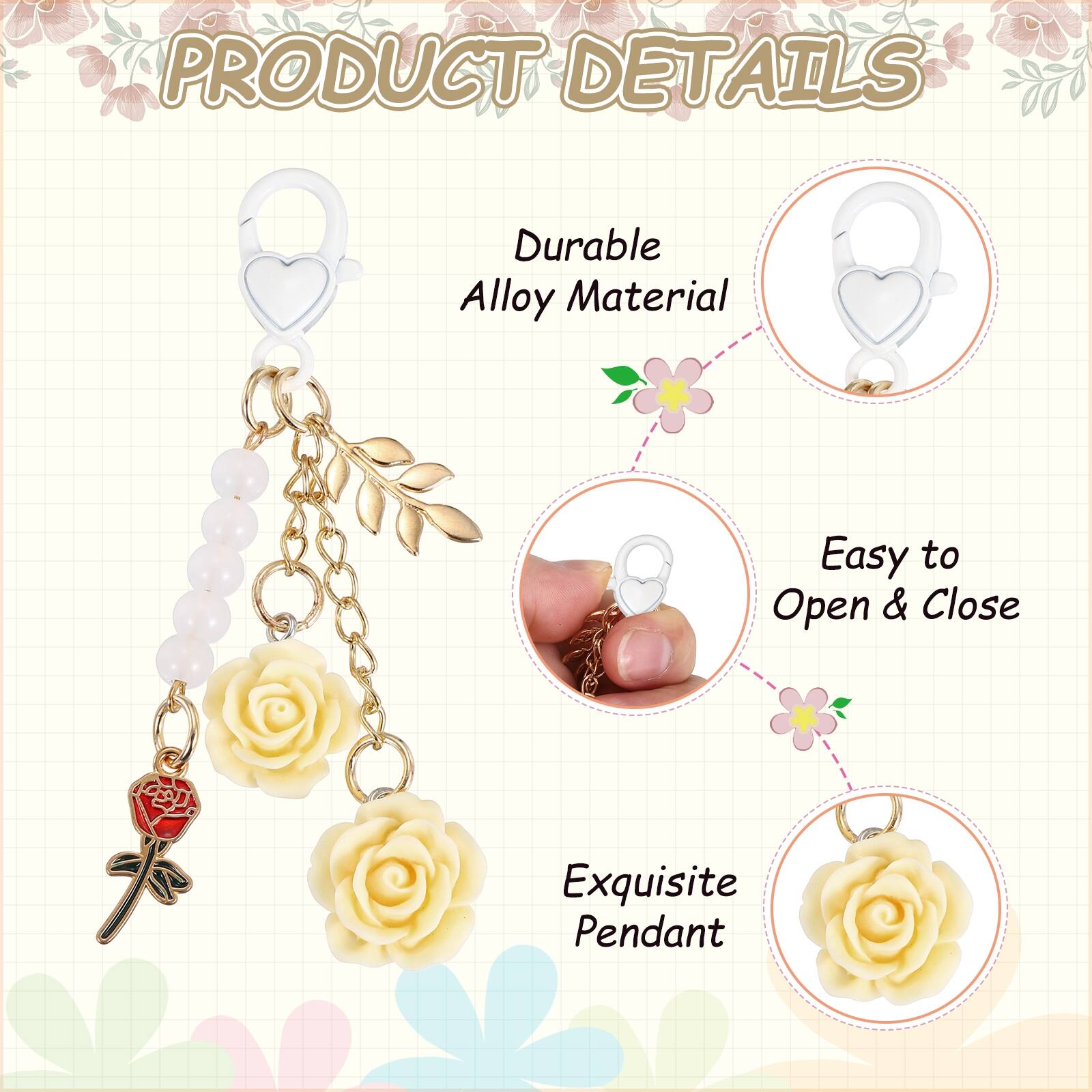 PRODUCT DETAILS  
- Durable Alloy Material  
- Easy to Open & Close  
- Exquisite Pendant