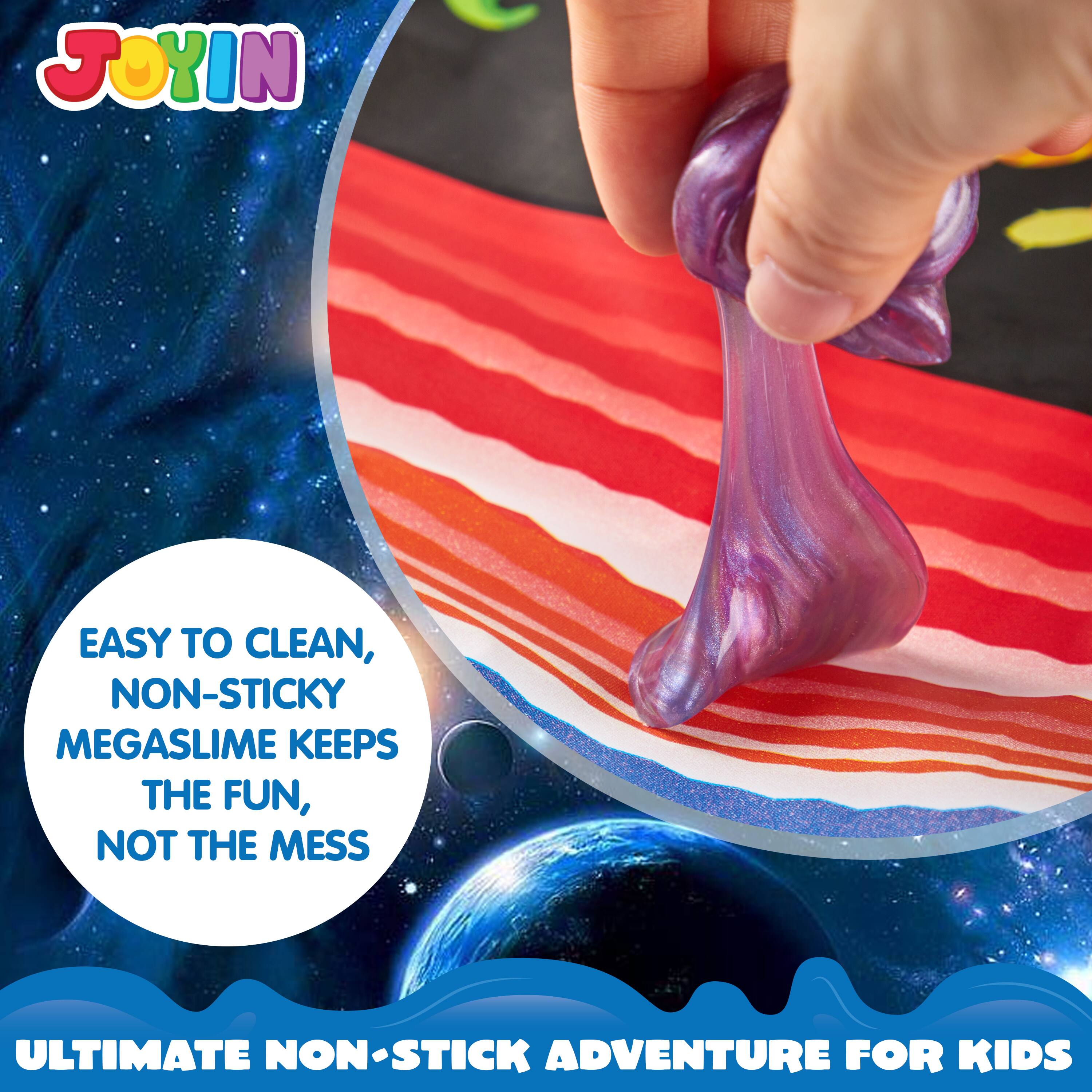 JOYIN EASY TO CLEAN, NON-STICKY MEGASLIME KEEPS THE FUN, NOT THE MESS ULTIMATE NON-STICK ADVENTURE FOR KIDS