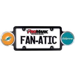 PRORUN - Miami Dolphins Automotive License Plate Frame with Team Badges - Multi