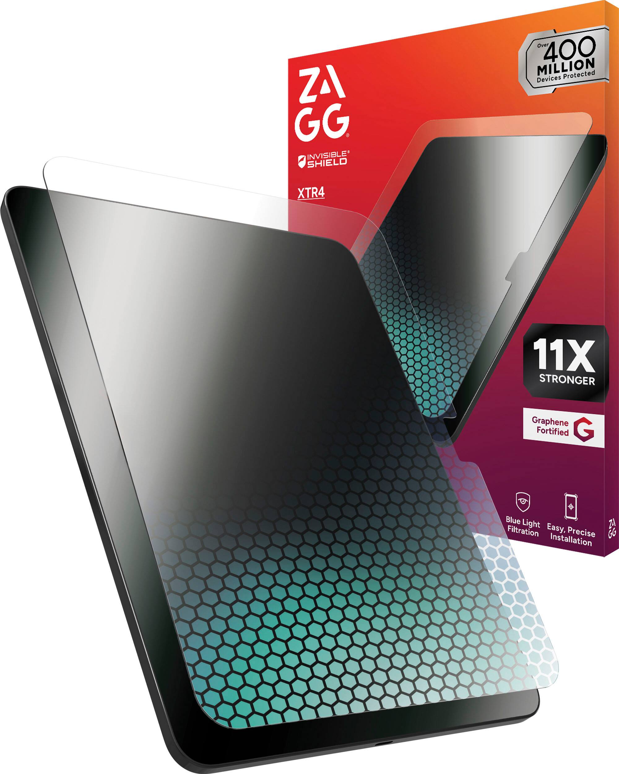 ZAGG INVISIBLE SHIELD tVR 400 MILLION Protected Devices XTR4 11X STRONGER Graphene Fortified G Blue Light ZA Filtration Easy. Precise 6 Installation.
