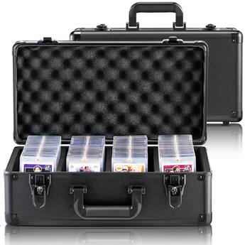 best graded card storage case Box: Trading Card Storage Box with 12 Dividers soft faux suede material VEVOR Graded Card Storage Box