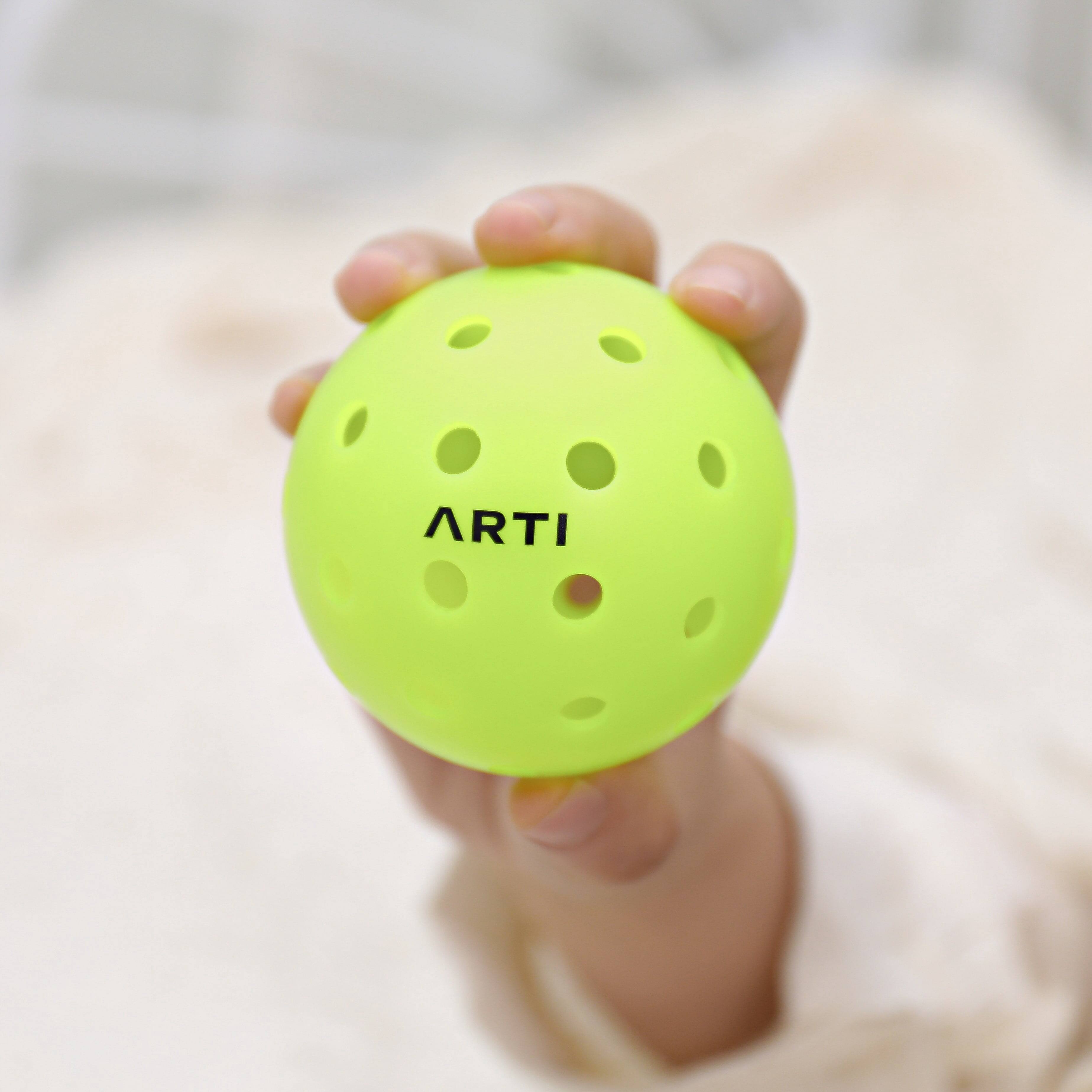 Alt View 1. ARTI - ARTI Outdoor Pickleballs 3-Pack, Neon Green - Neon Green.