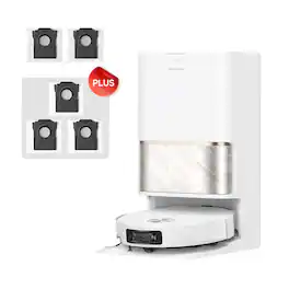 Dreame - L60 Ultra Kit Robot Vacuum and Mop, 35KPa Suction, AI-Enhanced 3D ToF Vision, 100℃ Mop Self-Cleaning - White