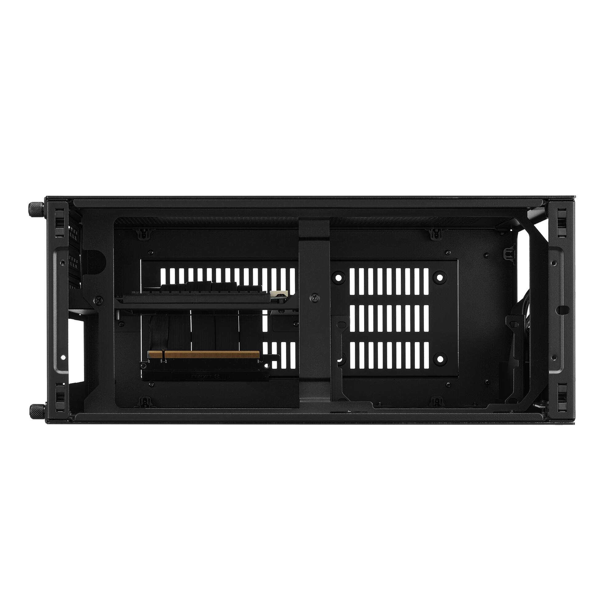 Alt View 2. Lian Li - A4-H2OX5 Mini-ITX PC Case, Triple-Slot Mount GPU, Aluminum Exterior & SPCC Steel Interior, 240mm AIO (A4-H2OX5) - Black.