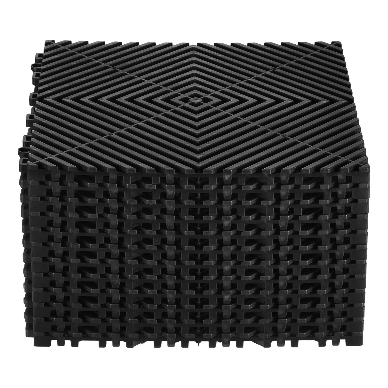 Alt View 5. VEVOR - Interlocking Drainage Mat, 12” x 12” Modular Interlocking Cushion, 12 Pcs Splicing Drainage Mats, Non-Slip Shower Mat - Black.