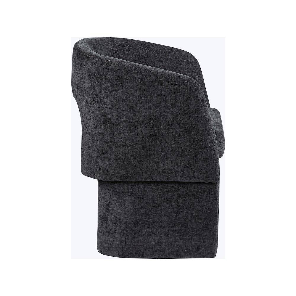 Alt View 4. Meridian Furniture - Emmet Black Chenille Fabric Dining Chair / Accent Chair - Black.