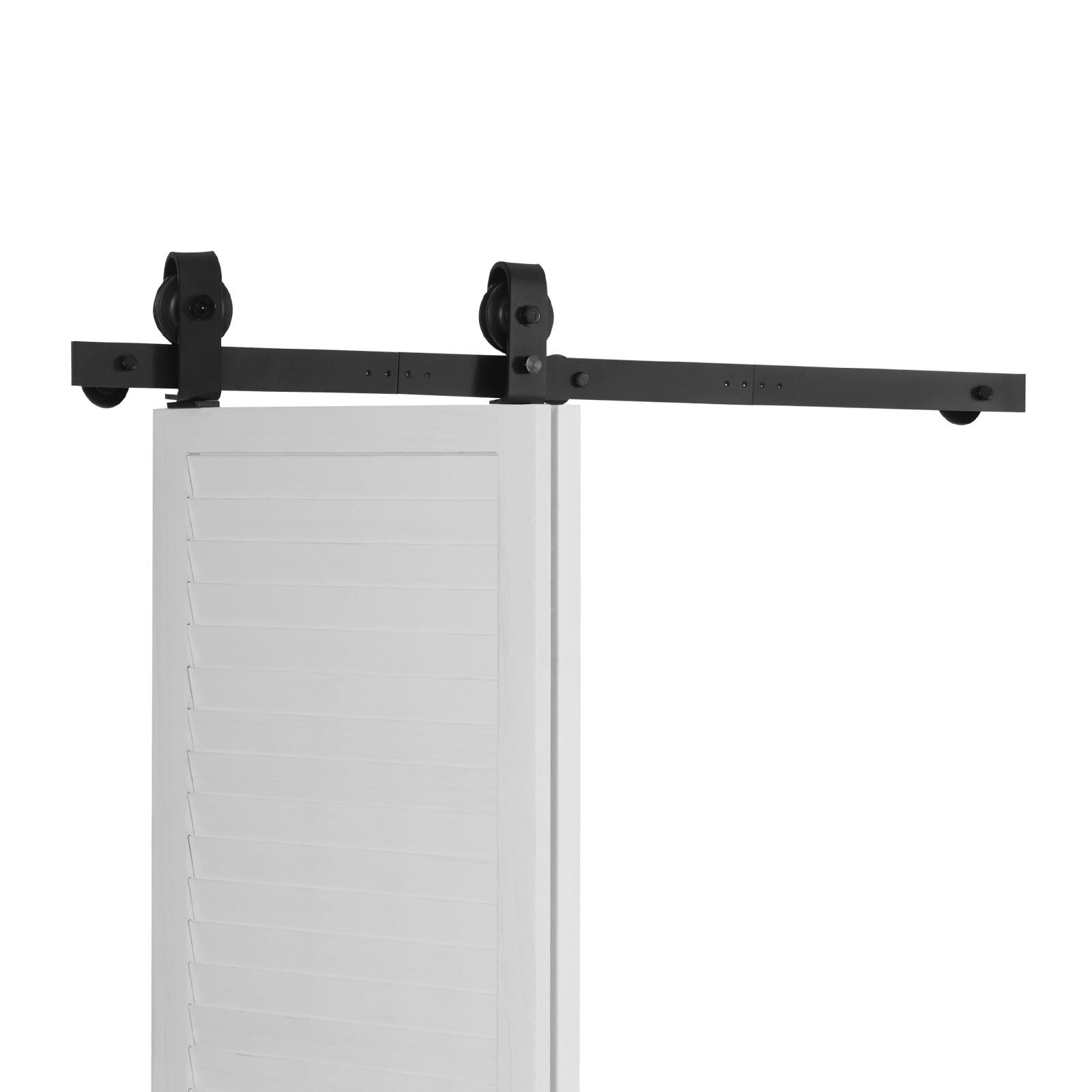 Alt View 5. VEVOR - Bi-Folding Sliding Barn Door Hardware Track Kit, 40" Top Mount Track Kit, Slide Smoothly & Quietly, Easy to Install - Black.