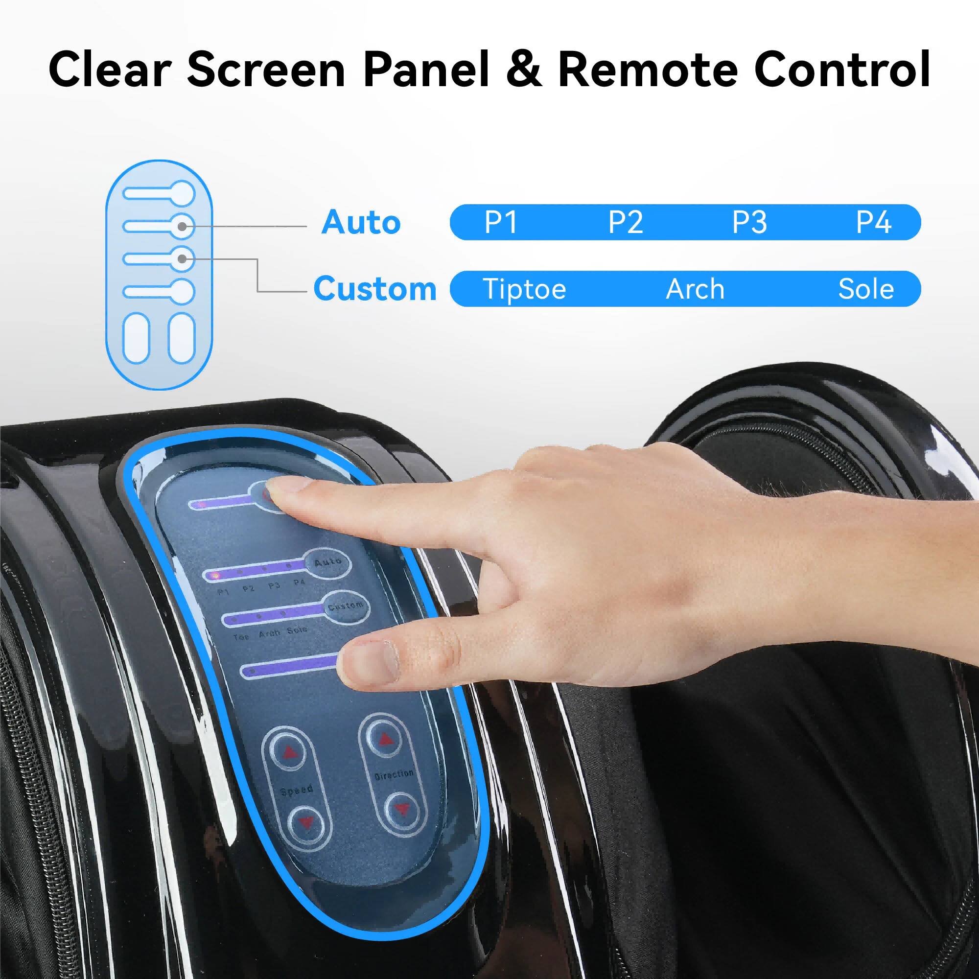 Clear Screen Panel & Remote Control

Auto  
Custom  
P1 P2 P3 P4  
Tiptoe Arch Sole