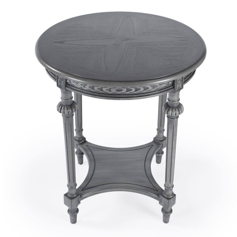 Alt View 3. Butler Specialty - Hellinger Round Lamp Table - Gray.