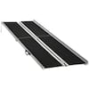 Front. Homcom - Wheelchair Ramp 10FT, Folding Aluminum Threshold Ramp with Non-Slip Surface, Transition Plate, 594lbs Weight Capacity - Black.