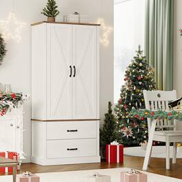 Babevy - Kitchen Pantry Cabinet with Doors and Shelves - White