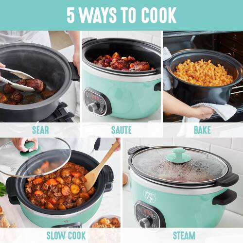 5 WAYS TO COOK

- SEAR
- SAUTE
- BAKE
- SLOW COOK
- STEAM