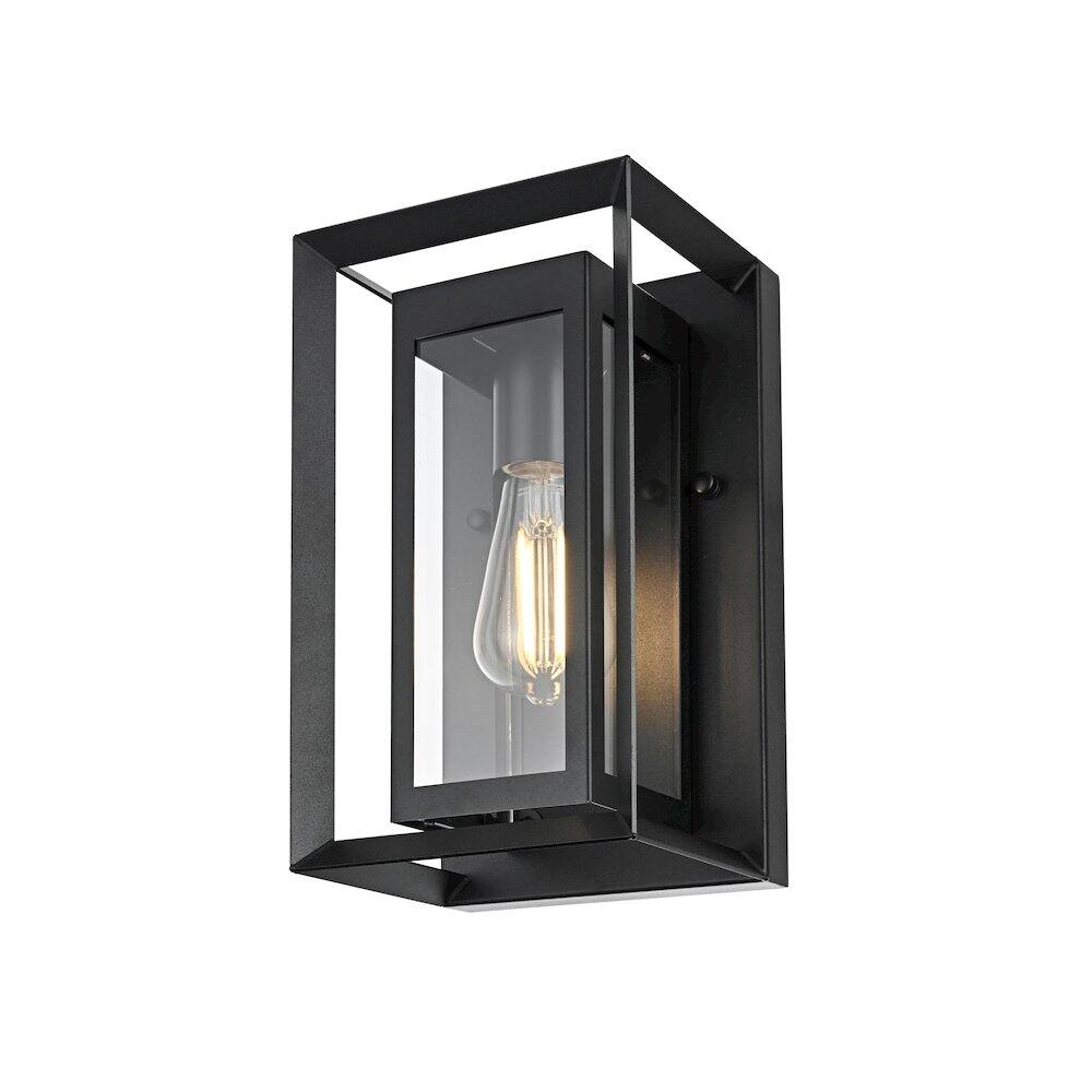 Left. Elegant Lighting - Etting 7 inch Outdoor Pendant in Black - Black.