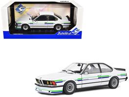 1984 BMW Alpina B7 Turbo (E24) Graphics 1/18 Diecast Model Car by Solido - White with Blue and Green