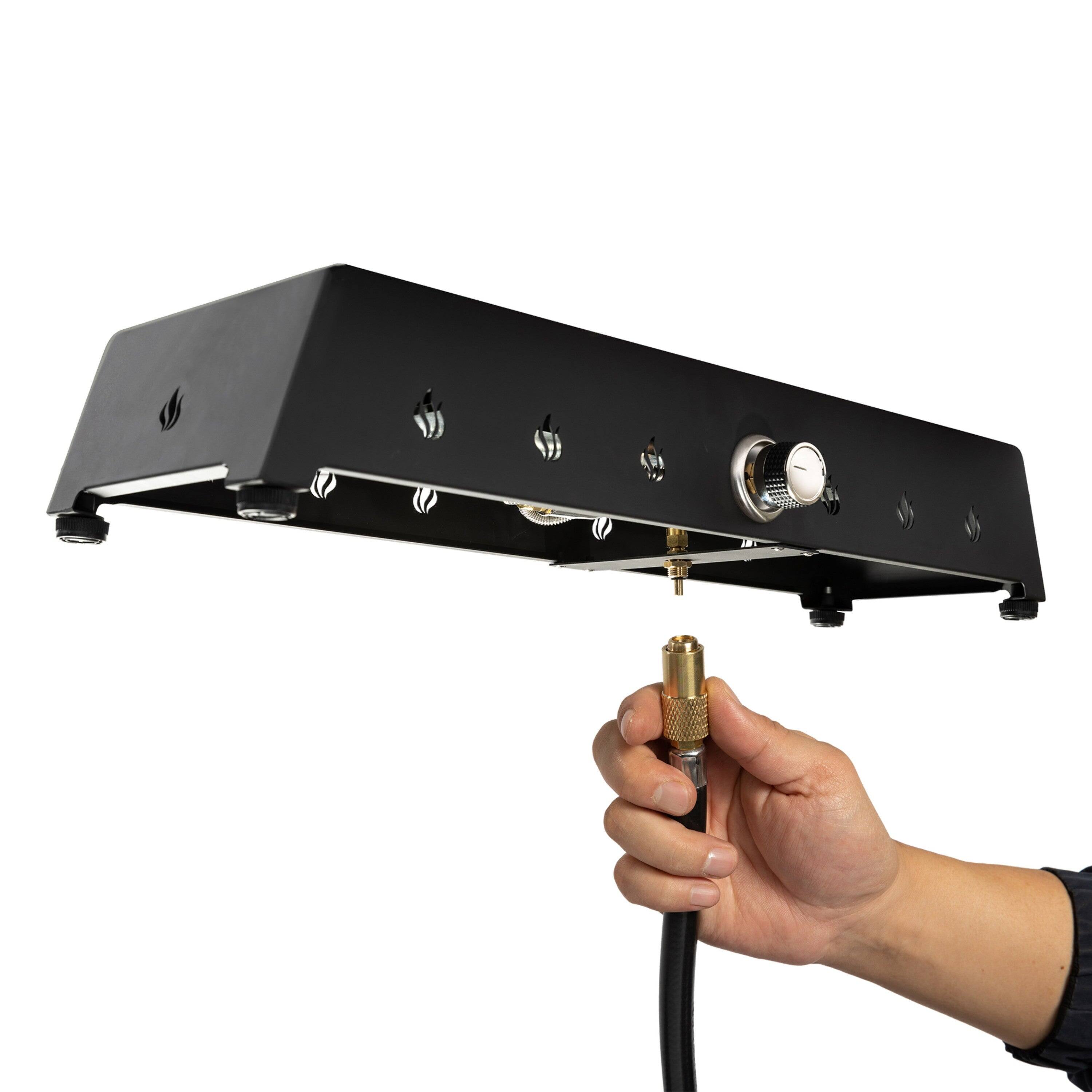 Alt View 6. Boyel Living - 28 Inch Tabletop Rectangular Propane Fire Pit 40000 BTU Black - Black.