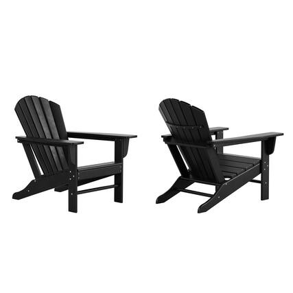 Front. WestinTrends - WestinTrends Dylan Outdoor Adirondack Chair (Set of 2) - Black.
