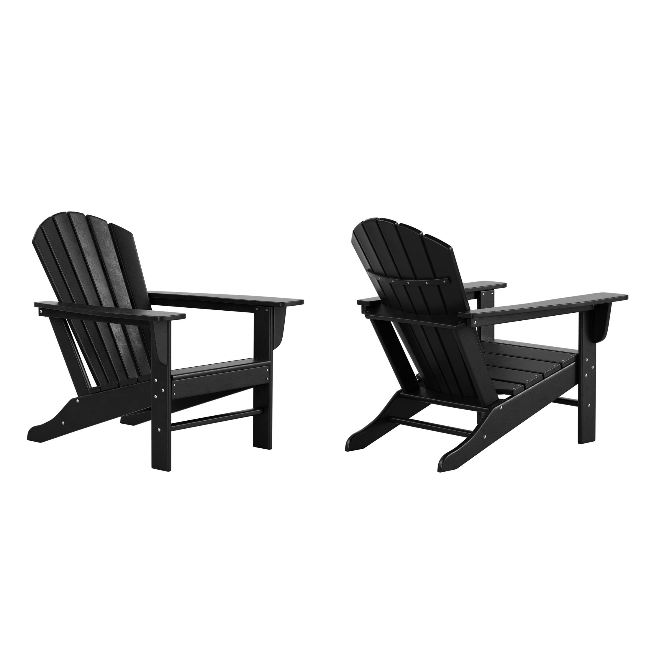 Front. WestinTrends - WestinTrends Dylan Outdoor Adirondack Chair (Set of 2) - Black.